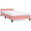 vidaXL voodiraam peatsiga ilma madratsita Roosa 90x200 cm samet