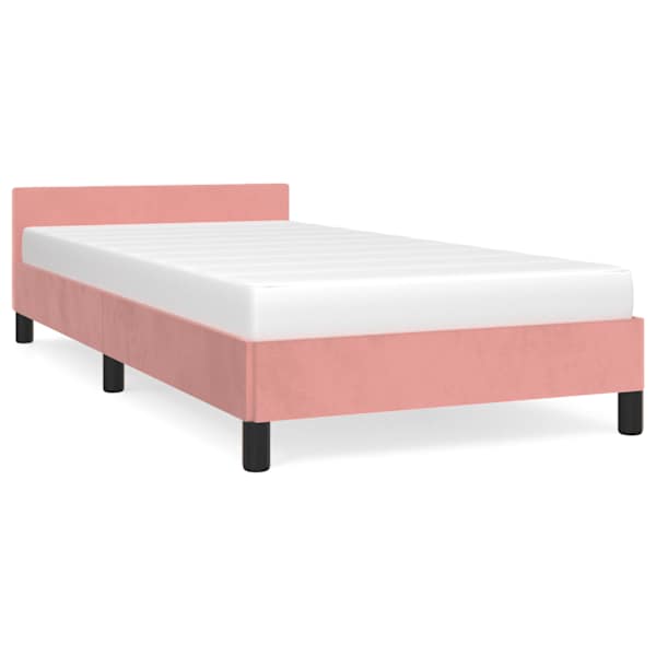vidaXL voodiraam peatsiga ilma madratsita Roosa 90x200 cm samet