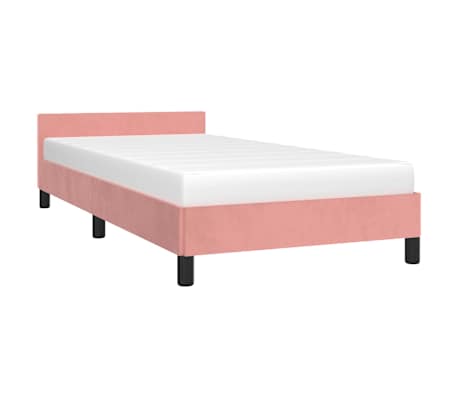 vidaXL Cadre de lit et t&ecirc;te de lit sans matelas rose 90x200 cm velours