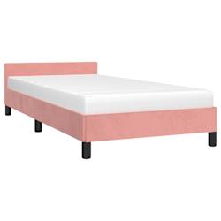 vidaXL Bettgestell mit Kopfteil ohne Matratze Rosa 90x200 cm Samt