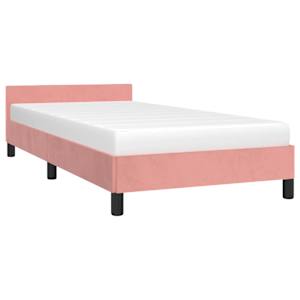vidaXL Cadre de lit et t&ecirc;te de lit sans matelas rose 90x200 cm velours