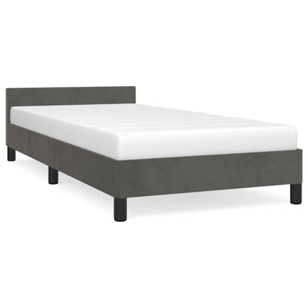 vidaXL voodiraam ilma madratsita, tumehall, 100x200 cm, samet