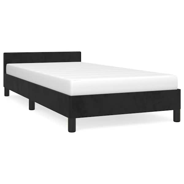 vidaXL Voodiraam ilma Madratsita Must 100x200 cm samet
