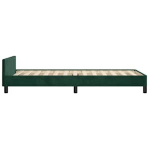 Rám postele bez matrace tmavě zelená 100 x 200 cm samet - obrázek 6