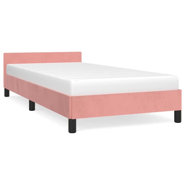 vidaXL voodiraam peatsiga ilma madratsita Roosa 100x200 cm samet