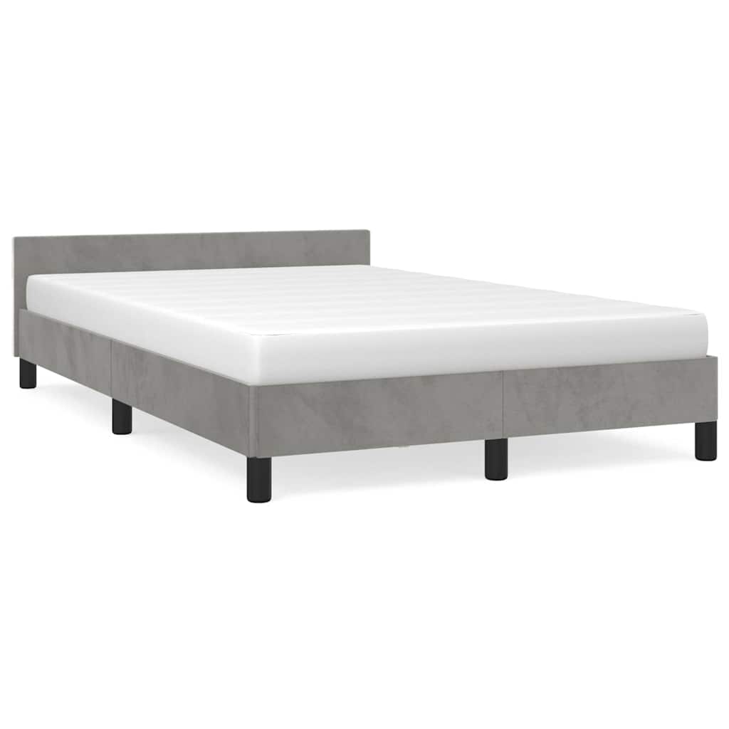 vidaXL Bedframe zonder matras 120x200 cm fluweel lichtgrijs grijs, foto 3