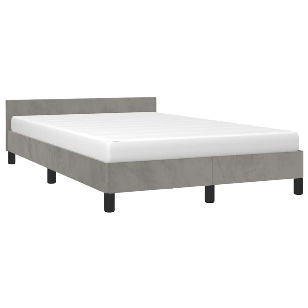vidaXL Bedframe zonder matras 120x200 cm fluweel lichtgrijs afbeelding