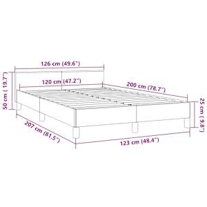 Rám postele bez matrace světle šedá 120 x 200 cm samet - obrázek 9