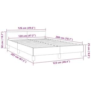 Rám postele bez matrace tmavě šedá 120 x 200 cm samet - obrázek 9