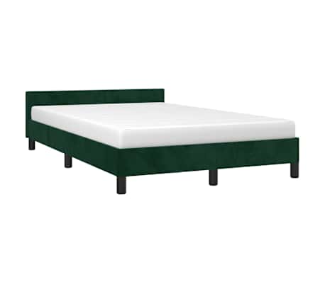 vidaXL Bedframe zonder matras 120x200 cm fluweel donkergroen