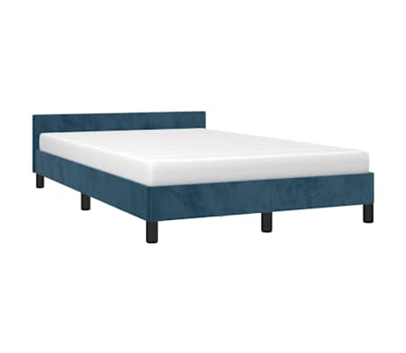 vidaXL Posteljni okvir brez vzmetnice temno moder 120x200 cm žamet