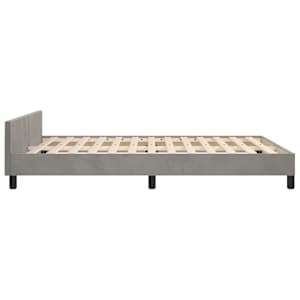 Rám postele bez matrace světle šedý 140 x 190 cm samet - obrázek 6
