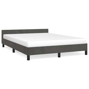 vidaXL voodiraam ilma madratsita, tumehall, 140x190 cm, samet