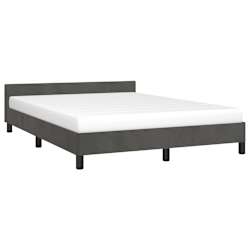 vidaXL Estrutura de cama sem colch&atilde;o 140x190 cm veludo cinzento-escuro