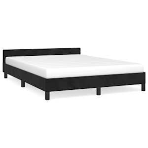 vidaXL voodiraam ilma madratsita, must, 140x190 cm, samet