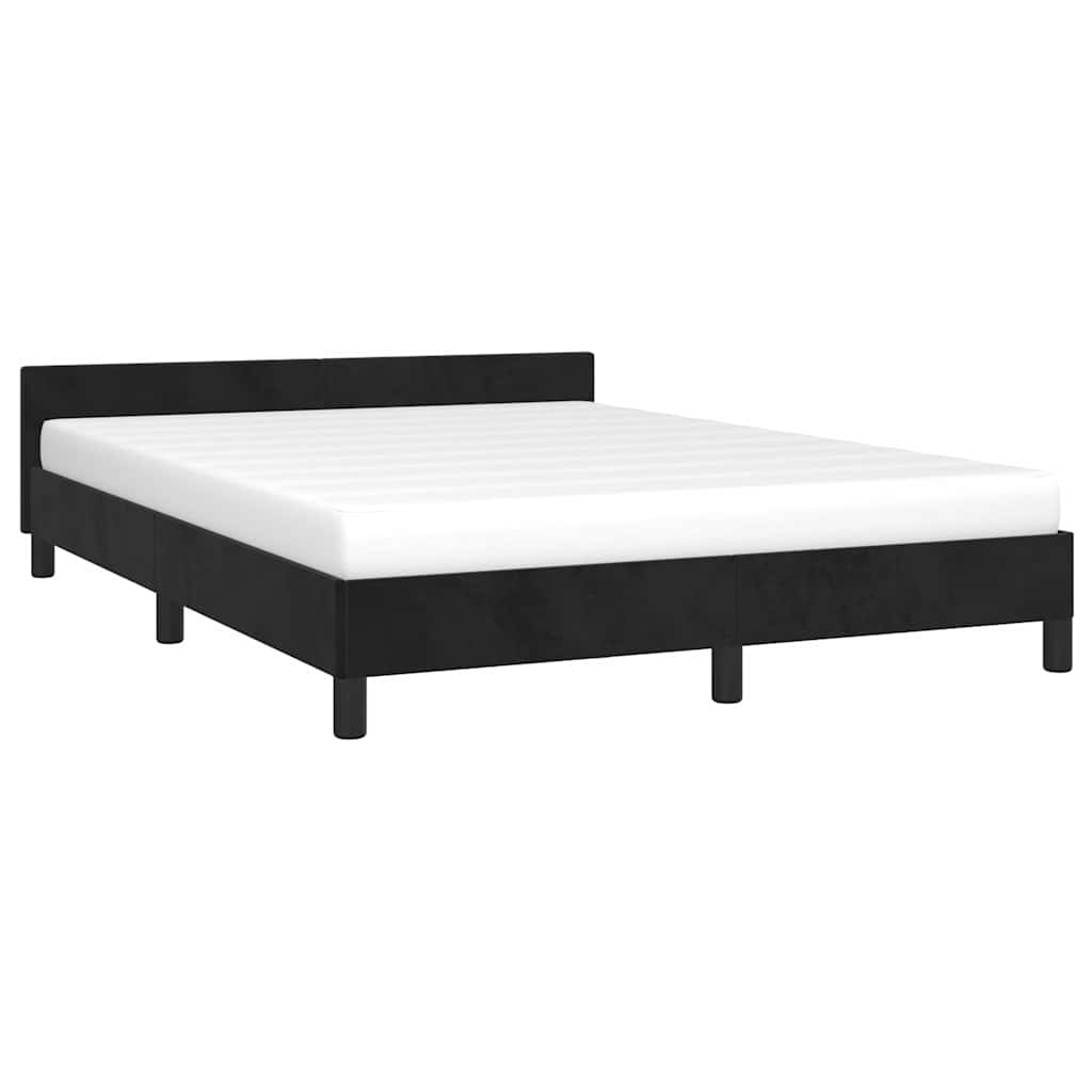 vidaXL Bedframe zonder matras 140x190 cm fluweel zwart afbeelding