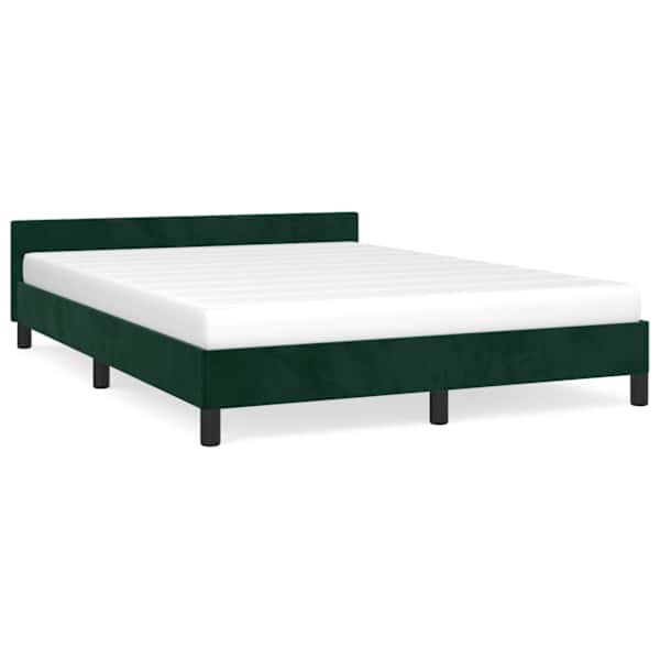 vidaXL Voodiraam ilma Madratsita Tumeroheline 140x190 cm samet