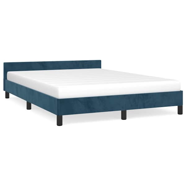 vidaXL Voodiraam ilma Madratsita Tumesinine 140x190 cm samet