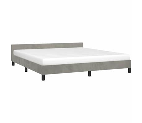 vidaXL Posteljni okvir brez vzmetnice svetlo siv 160x200 cm žamet