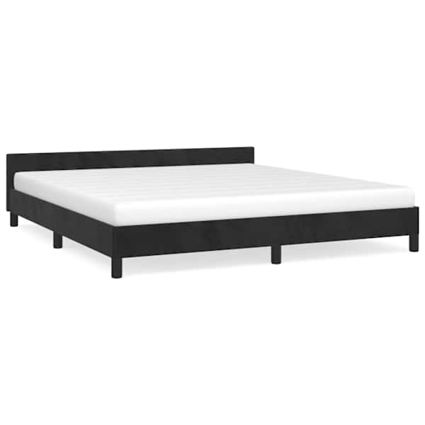 vidaXL voodiraam ilma madratsita, must, 160x200 cm, samet