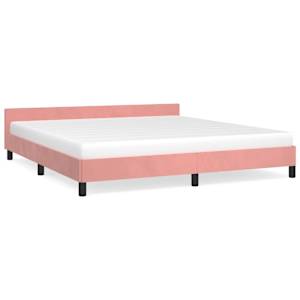 vidaXL voodiraam peatsiga ilma madratsita Roosa 160x200 cm samet