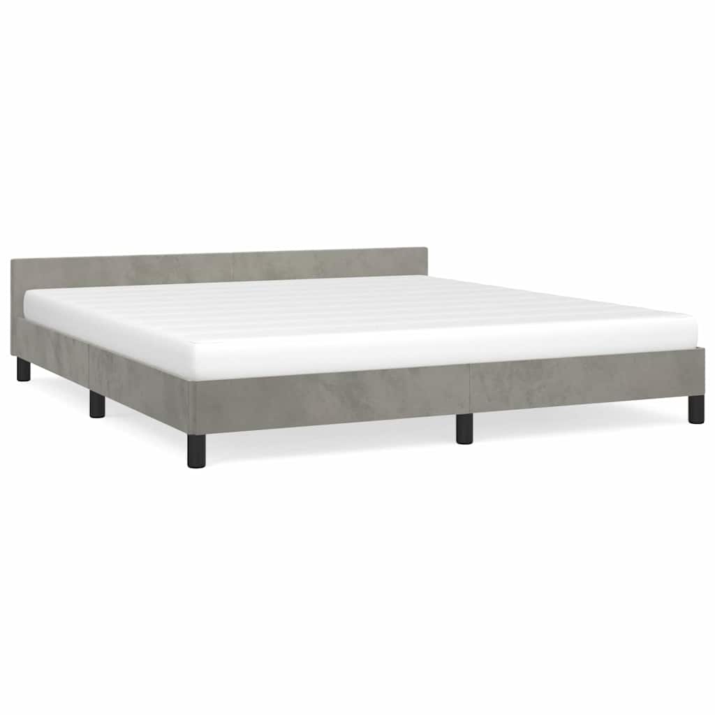vidaXL Bedframe zonder matras 180x200 cm fluweel lichtgrijs grijs, foto 3