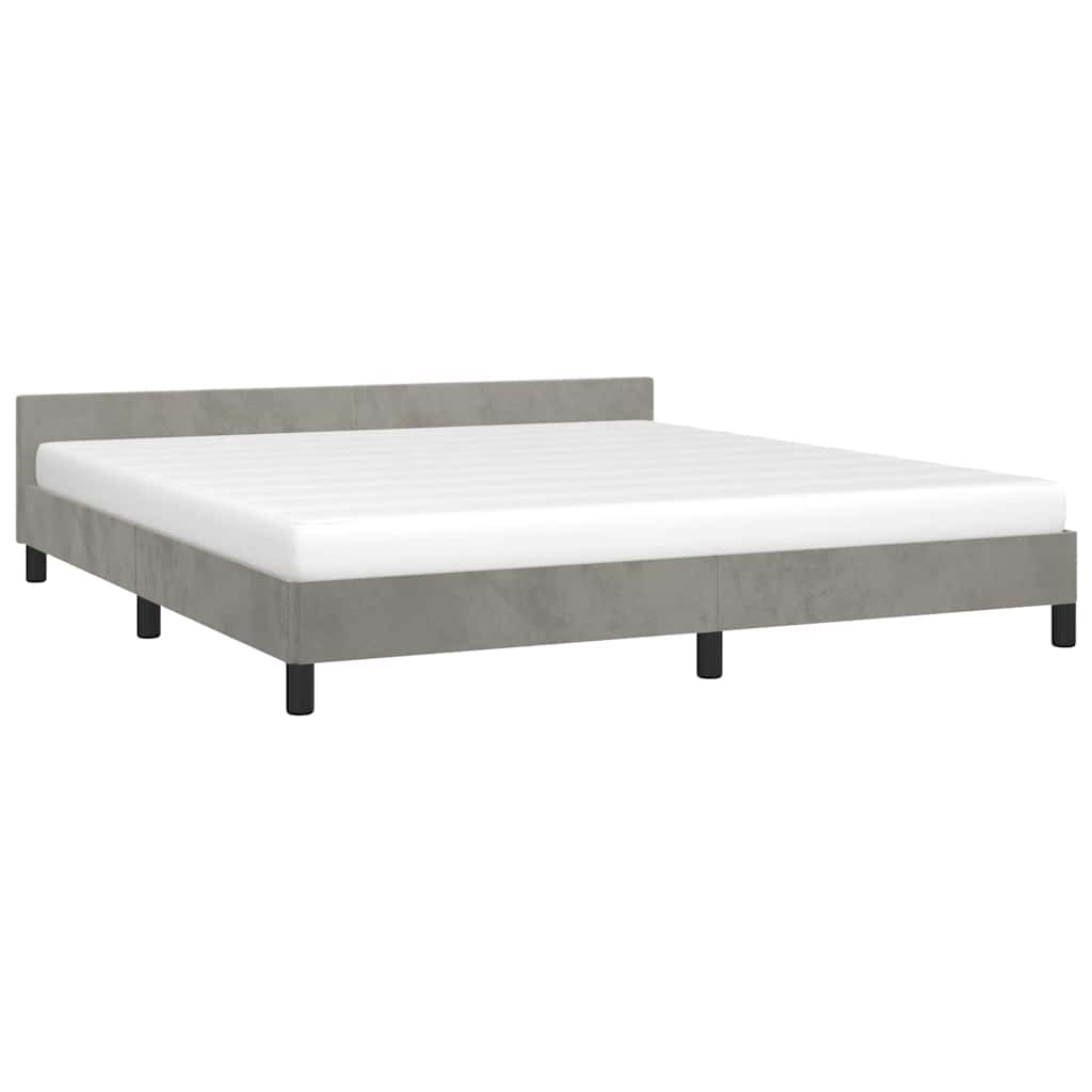 vidaXL Bedframe zonder matras 180x200 cm fluweel lichtgrijs afbeelding