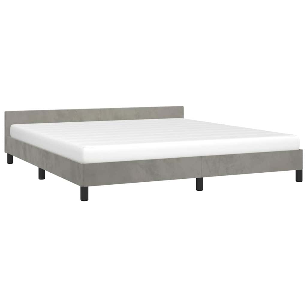 vidaXL Bedframe zonder matras 180x200 cm fluweel lichtgrijs grijs, foto 2