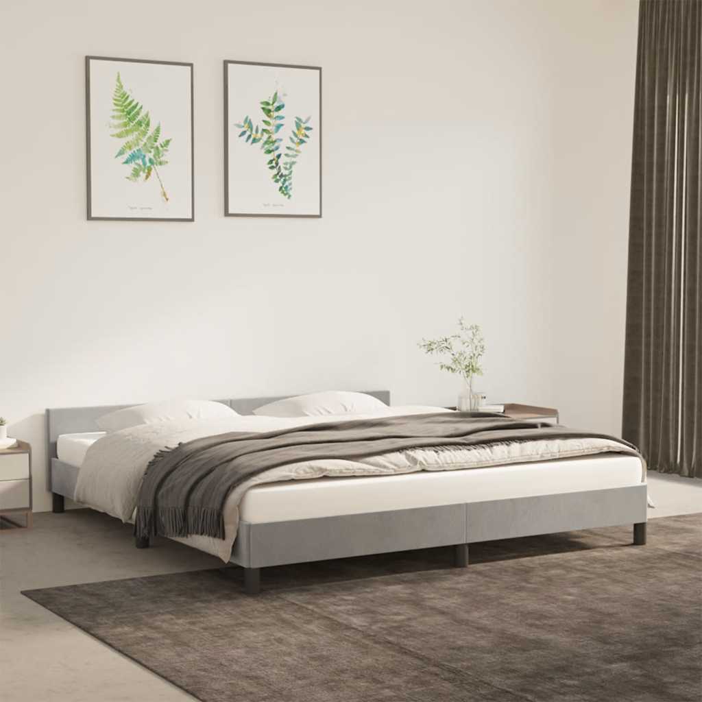 vidaXL Bettgestell ohne Matratze Hellgrau 180x200 cm Samt