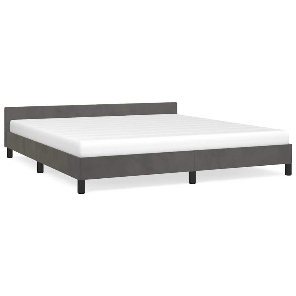 vidaXL Bedframe zonder matras 180x200 cm fluweel donkergrijs grijs, foto 3