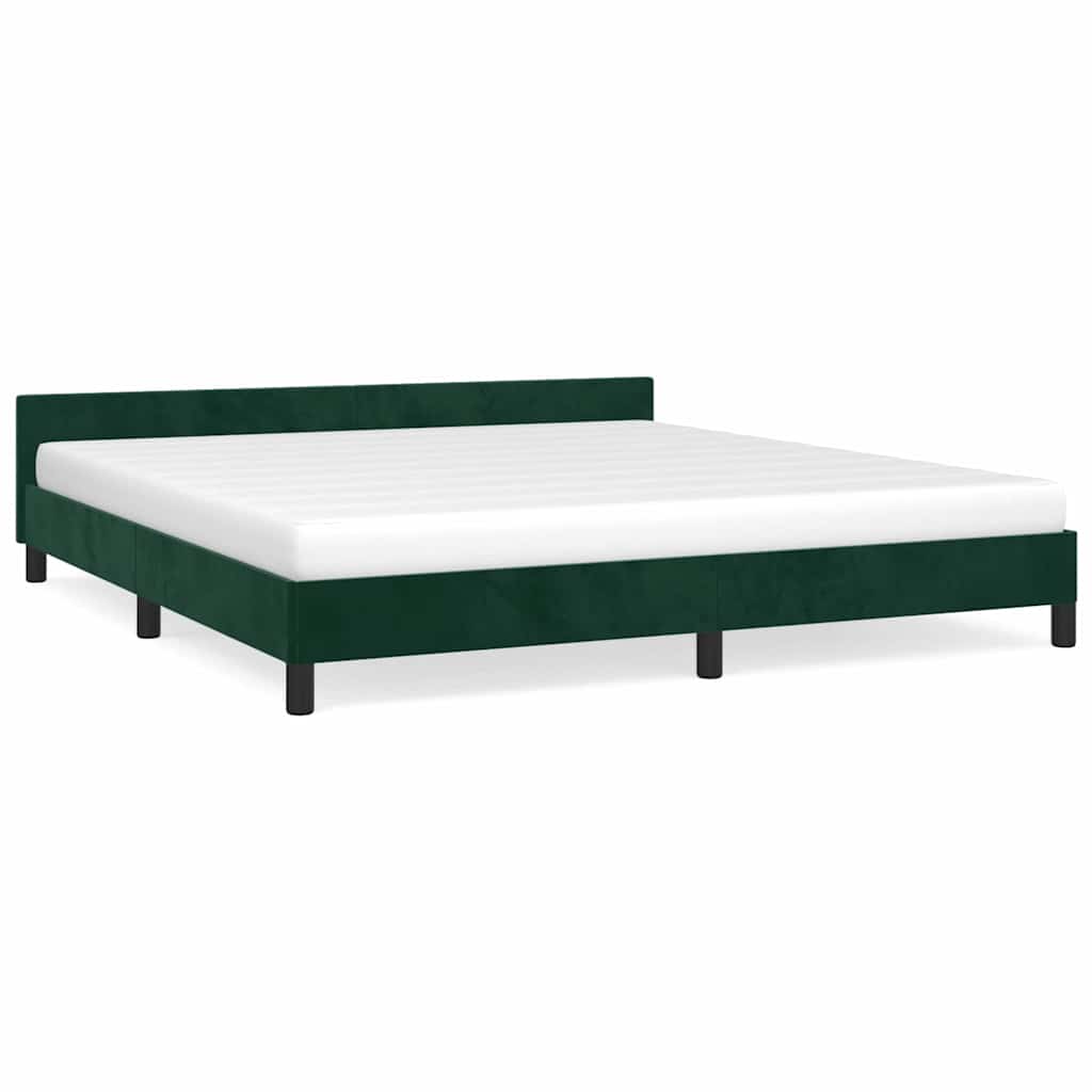 vidaXL Bedframe zonder matras 180x200 cm fluweel donkergroen groen, foto 3