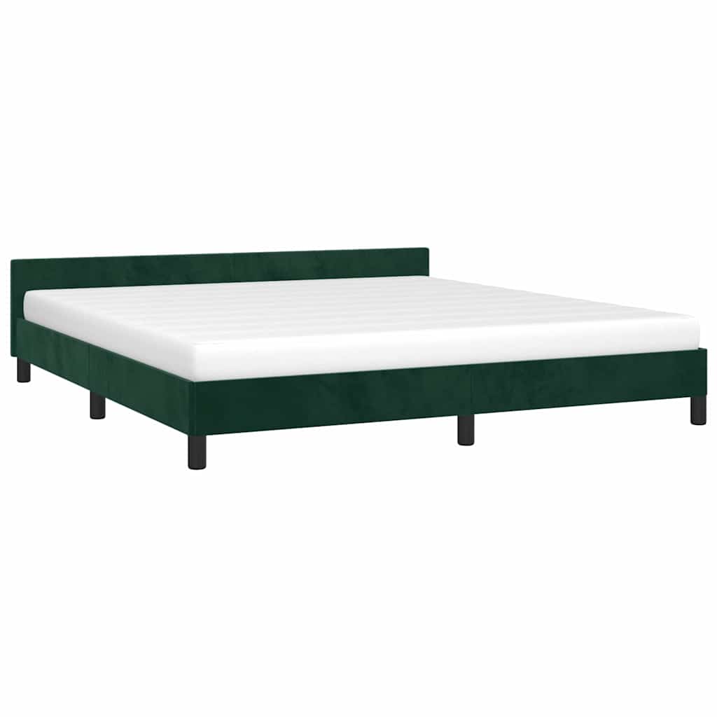 vidaXL Bedframe zonder matras 180x200 cm fluweel donkergroen groen, foto 2