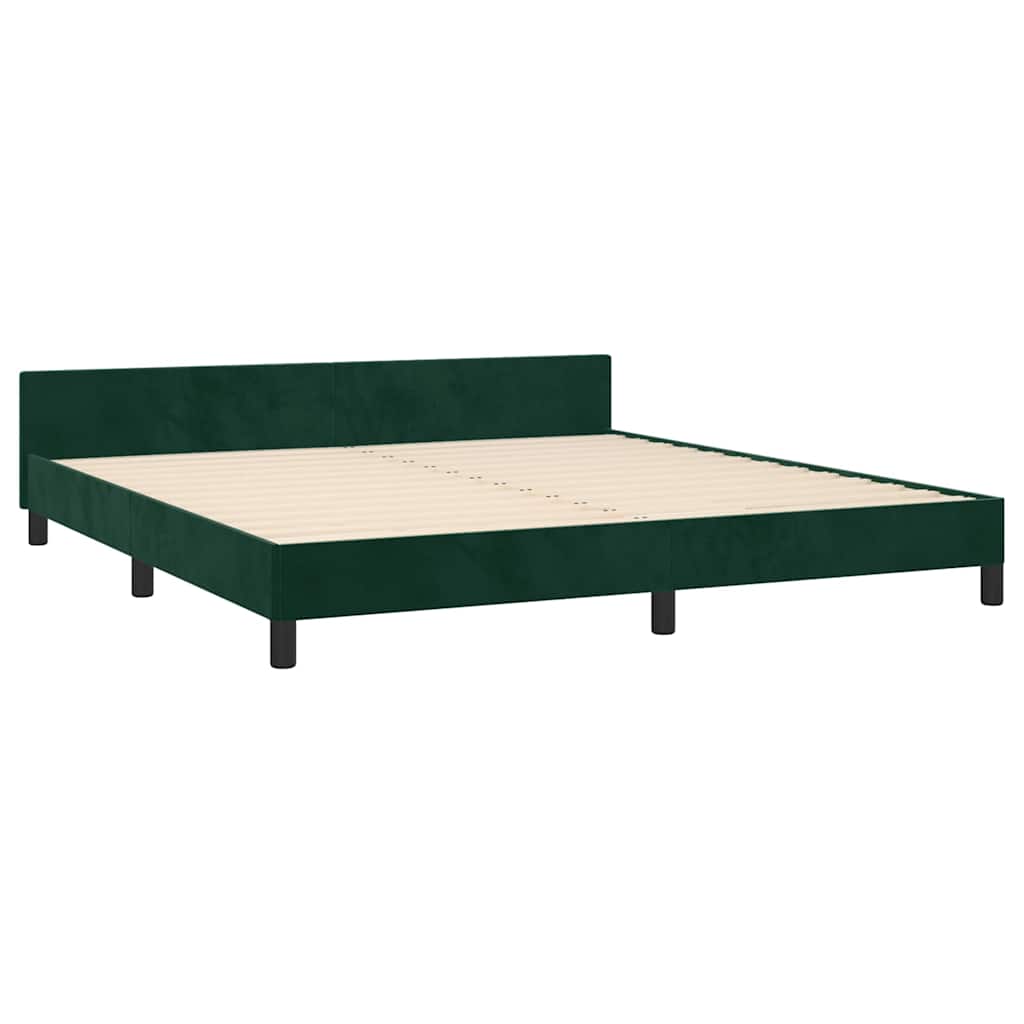 vidaXL Bedframe zonder matras 180x200 cm fluweel donkergroen groen, foto 4