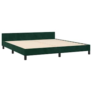 Rám postele bez matrace tmavě zelená 180 x 200 cm samet - obrázek 4