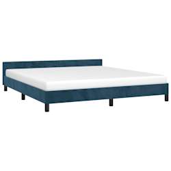 vidaXL Posteljni okvir brez vzmetnice temno moder 180x200 cm žamet