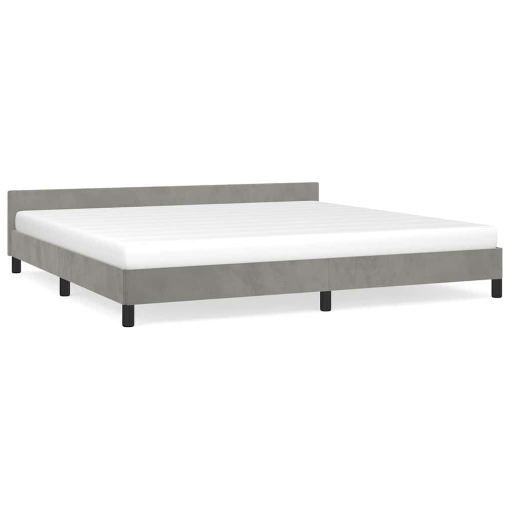 vidaXL Bedframe zonder matras 200x200 cm fluweel lichtgrijs grijs, foto 3