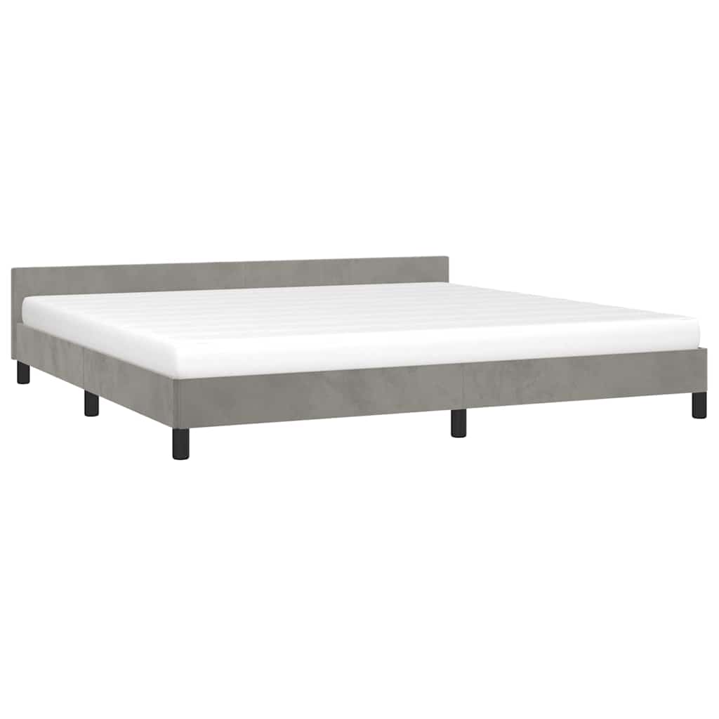 vidaXL Bedframe zonder matras 200x200 cm fluweel lichtgrijs grijs, foto 2