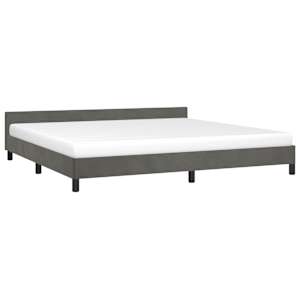 Rám postele bez matrace tmavě šedý 200 x 200 cm samet - obrázek 3