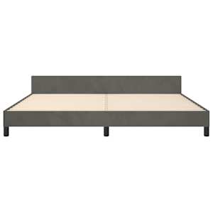 Rám postele bez matrace tmavě šedý 200 x 200 cm samet - obrázek 5