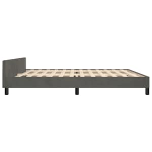 Rám postele bez matrace tmavě šedý 200 x 200 cm samet - obrázek 6