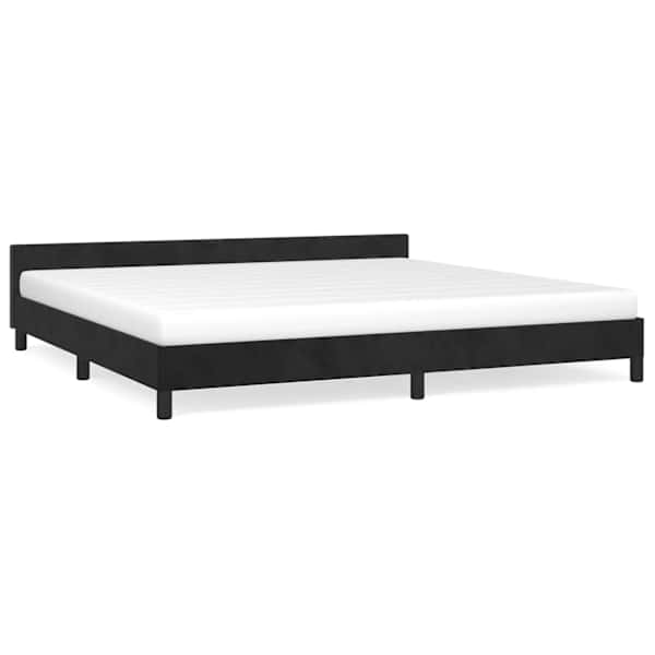 vidaXL voodiraam ilma madratsita, must, 200x200 cm, samet