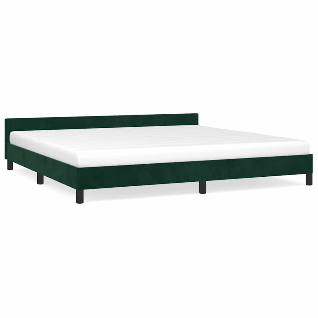 vidaXL Bedframe zonder matras 200x200 cm fluweel donkergroen groen, foto 3