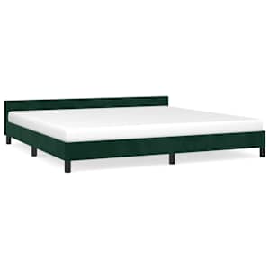 Rám postele bez matrace tmavě zelená 200 x 200 cm samet - obrázek 2