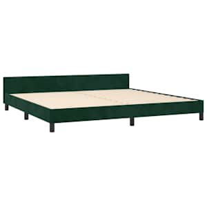 Rám postele bez matrace tmavě zelená 200 x 200 cm samet - obrázek 4