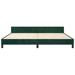Rám postele bez matrace tmavě zelená 200 x 200 cm samet - obrázek 5