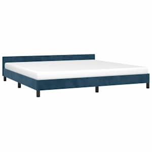 Rám postele bez matrace tmavě modrý 200x200 cm samet - obrázek 3