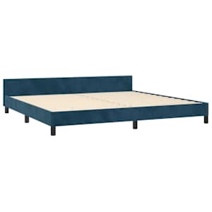 Rám postele bez matrace tmavě modrý 200x200 cm samet - obrázek 4