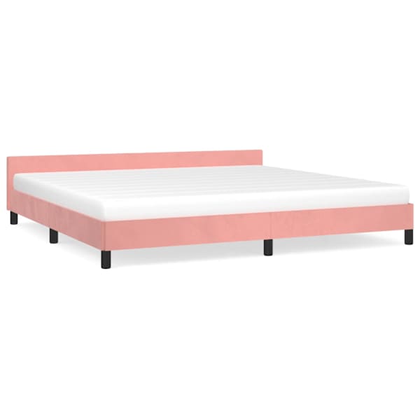 vidaXL voodiraam peatsiga ilma madratsita Roosa 200x200 cm samet