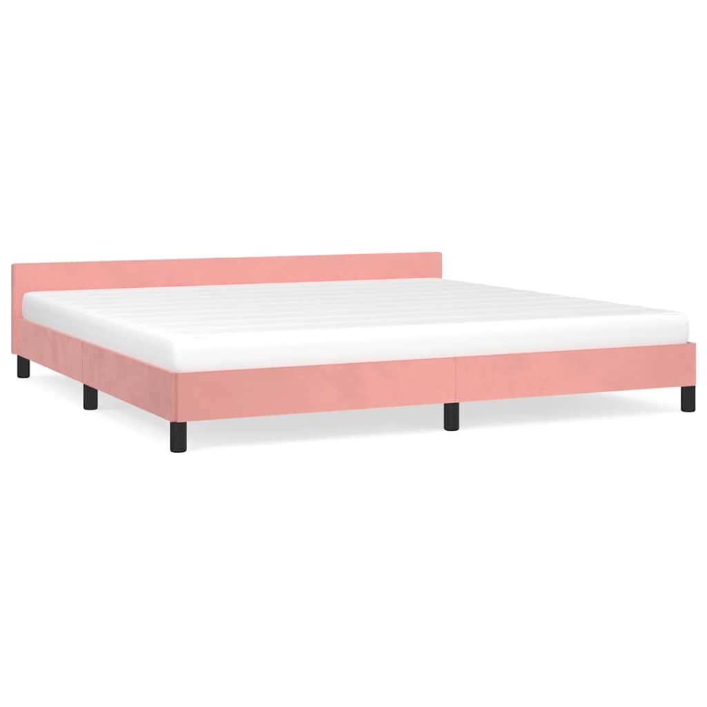 vidaXL Bedframe met hoofdeinde zonder matras 200x200 cm fluweel roze, foto 3