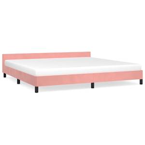Rám postele s čelem bez matrace růžový 200x200 cm samet - obrázek 2